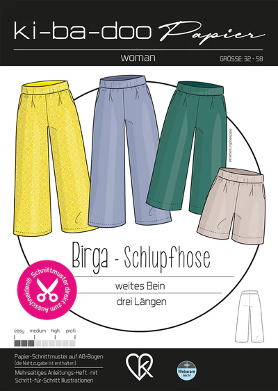 Papierschnitt Schlupfhose Birga | Größe 32-58 Papierschnitt Schlupfhose Birga | Größe 32-58