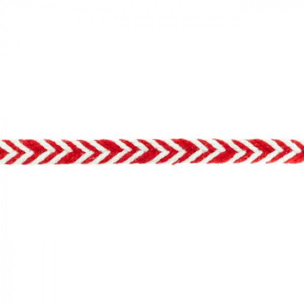 Baumwollkordel Rot/Weiss 10mm breit